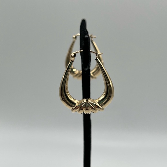 14k Solid Gold Hoop Earrings - Picture 9 of 16